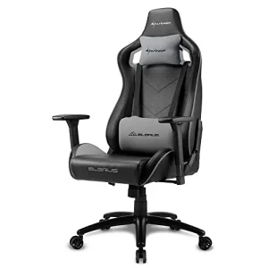 Silla gaming Sharkoon Elbrus 2, cuero sintético, negro/gris