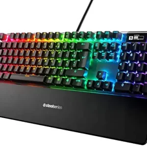 Teclado Gaming SteelSeries Apex 7 – Smart Display OLED – Retroiluminación RGB – Interruptores rojo – AZERTY